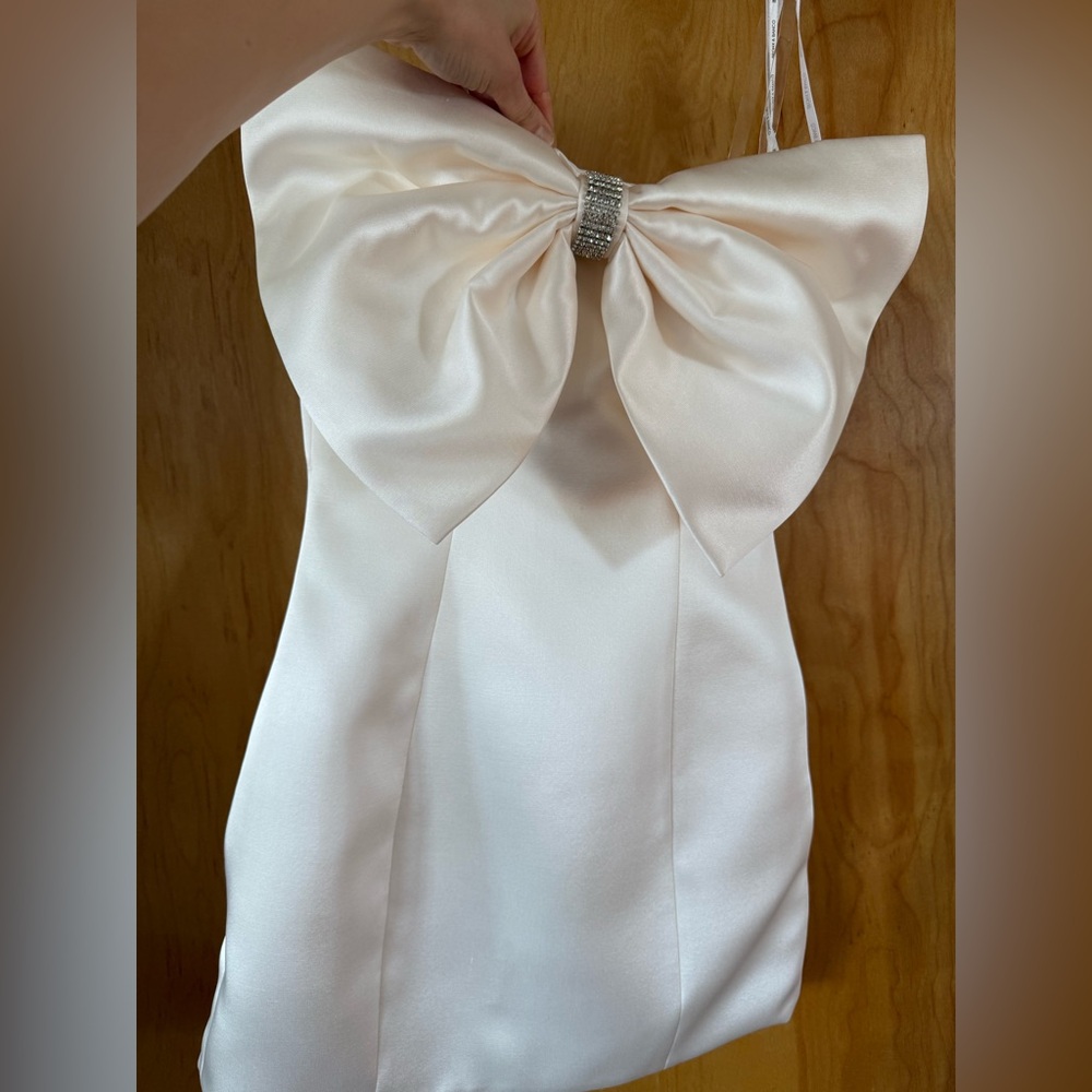 Bronx and Banco Evie Bow Satin Minidress